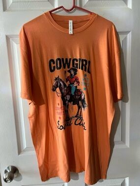 Cowgirl Graphic Short Sleeve Tee - Orange